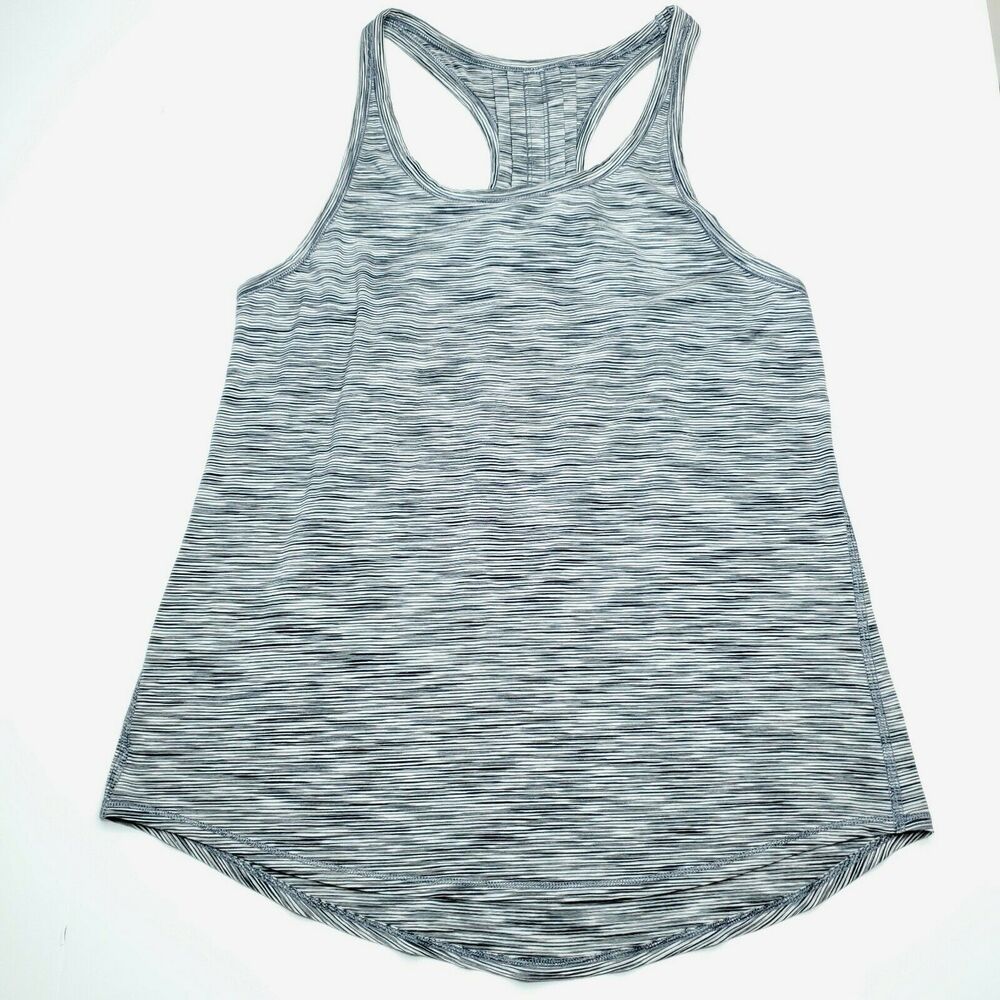Lululemon Yogi Everyday Tank Top 6 Space Dye White Black Yoga Athleisure